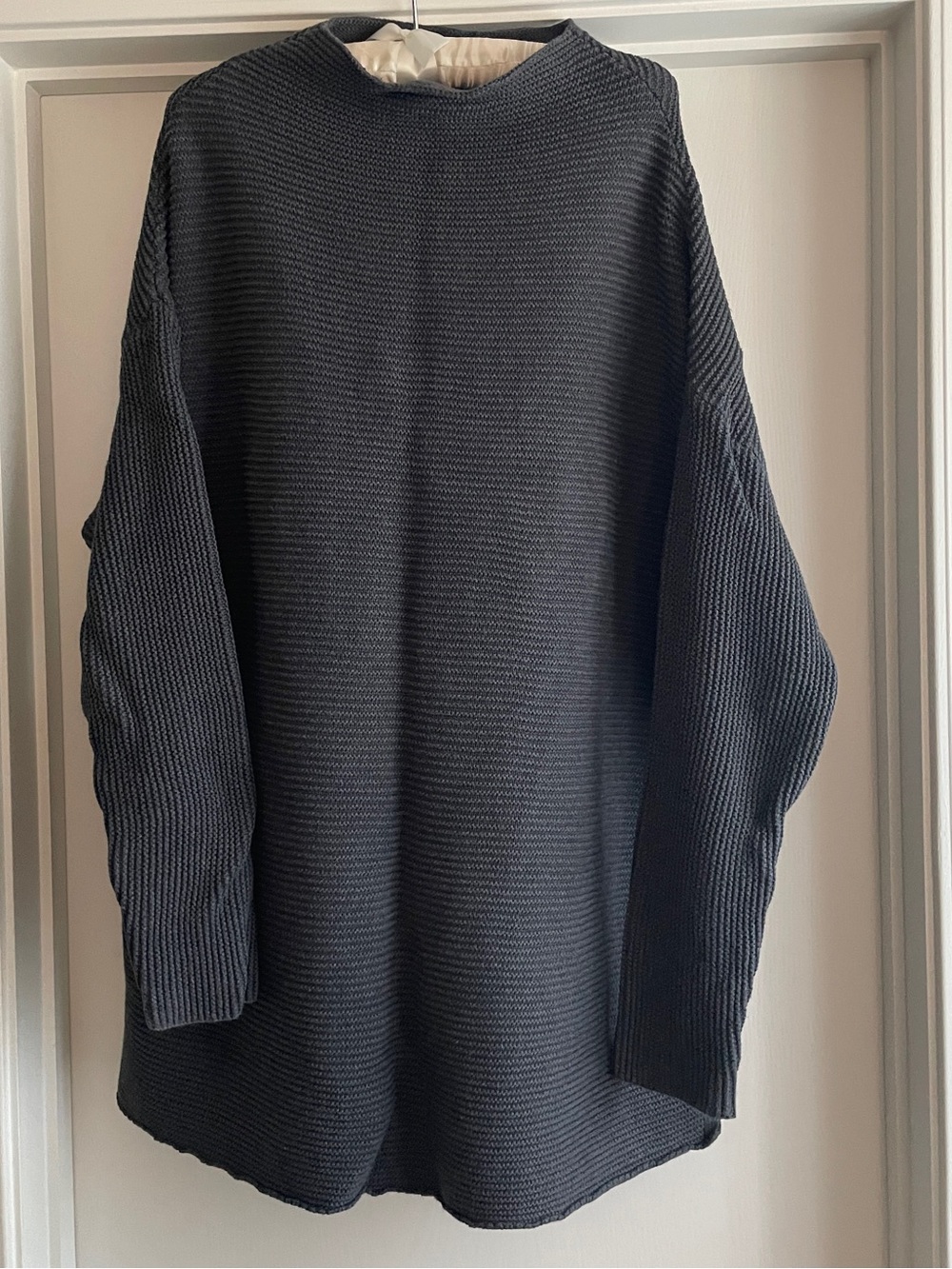 Pact Honeycomb Knit Tunic Charcoal Gray Sweater Women's XXL